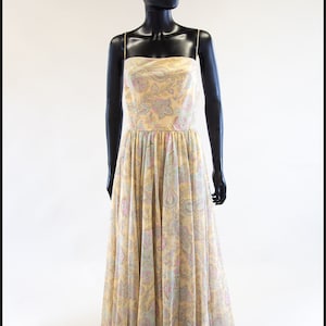 Original vintage 1970s Romantic paisley print maxi dress with matching wrap jacket - Size Small - Free Shipping Worldwide