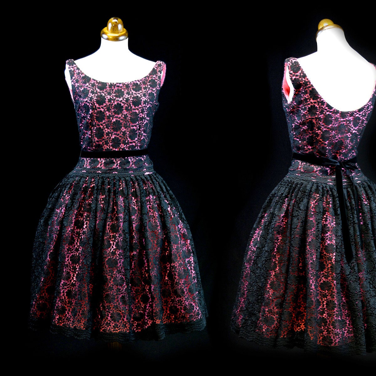 Image of Black Lace S Style Cocktail Dress Size Small - Free Shipping Worldwide