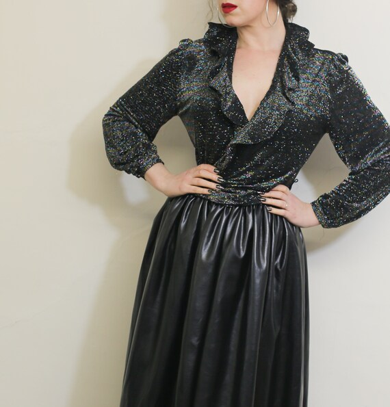 rainbow metallic wrap dress