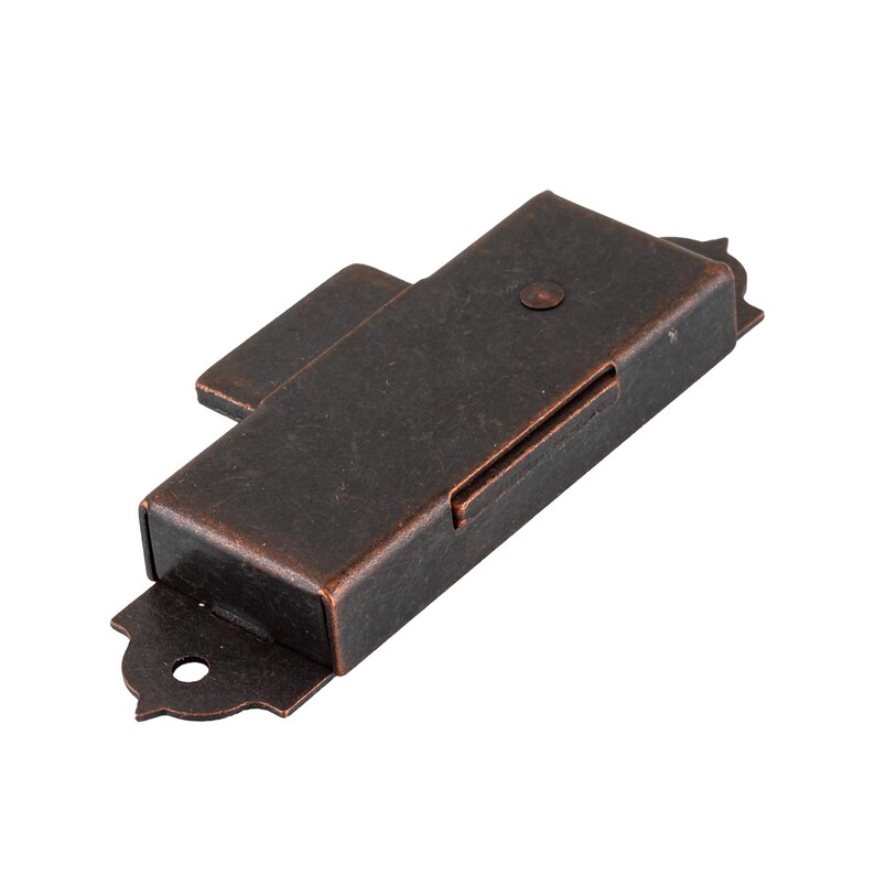 Narrow Flush Mount Cabinet Door Key And Lock Set – Brushed Copper Finish, Steel
