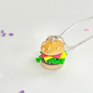Cheeseburger Necklace, Free Organza Gift Bag Included