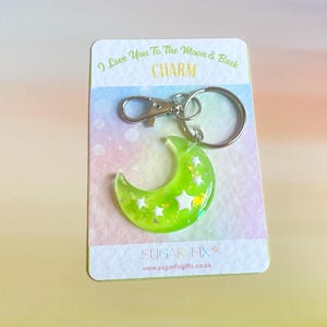 To The Moon and Back Little Hug Bag Charm/Keyring, Moon Keychain, Free Organza Gift Bag included