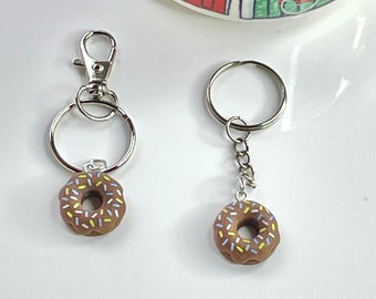 Chocolate Doughnut Resin Keyring Keychain Donut Free organza gift bag