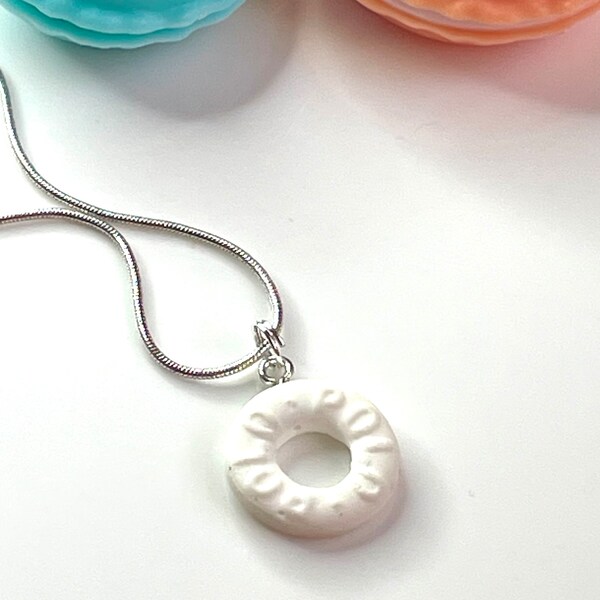Handmade Polo Mint Sweets Charm Pendant Necklace Fimo polymer clay Jewellery gift for her