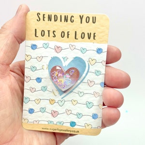 Coeur câlin de poche d'envoi d'amour, jeton souvenir, sac cadeau gratuit inclus