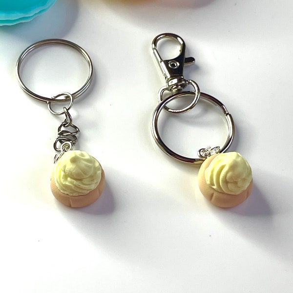 Lemon Iced Gem Sweet Keyring Keyfob Keychain - Handmade Fimo - Free organza gift bag included