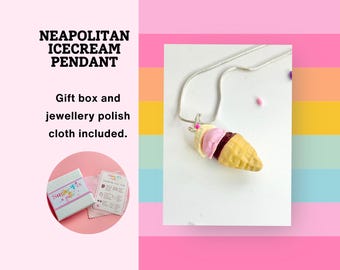 Neapolitan Ice Cream Necklace, Presented in a Gift Box