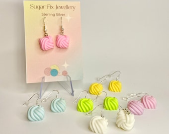 Boucles d'oreilles en argent sterling avec fil de laine, sac en organza gratuit inclus
