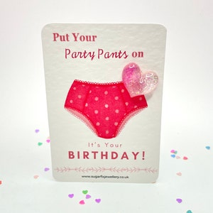 Pantalones de fiesta con diseño de feliz cumpleaños, bolsa de regalo incluida