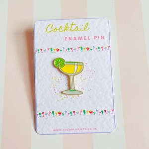Spilla da cocktail gialla, spilla da cocktail Malibu, sacchetto regalo in organza incluso