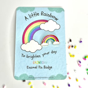 Spilla Little Rainbow, spilla per amici, sacchetto regalo in organza incluso
