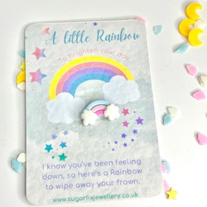 Regalo de bolsillo con forma de abrazo que alegra tu día - Pequeño arcoíris - Ansiedad - Pensando en ti - Amistad - Duelo - Regalo en buzón - Bolsa de regalo incluida
