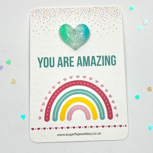 Coeur câlin de poche You Are Amazing - résine - ami - envoi d'un câlin - souvenir - cadeau jeton anxiété - carte/sac cadeau Inc