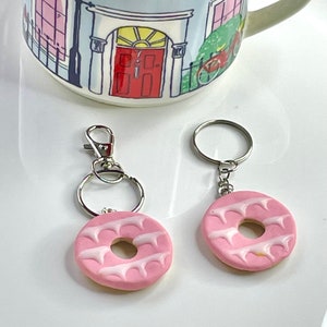 Party Ring Biscuit Keyring, Free organza gift bag included