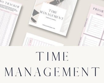 Zeitmanagement Printable Bundle | Pomodoro-Tracker, Prioritätenmatrix (PDF Download)