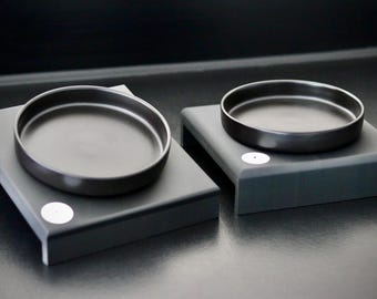 Basics: Set of straight cat bowl risers & black B-grade "Comfort" bowl, bowl riser, feeding station, cat bowl, CAT LOURI