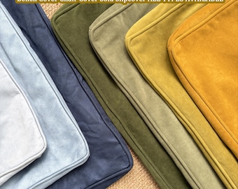 Pet-friendly Fabric Custom Replacement Cushion Cover |  Seat Cushion Cover with Contrast Piping | Waterproof, Durable and Thick