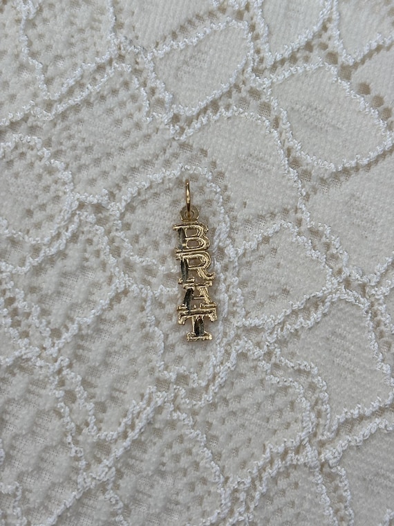 Authentic Vintage 14k Solid Gold BRAT Pendant - image 1