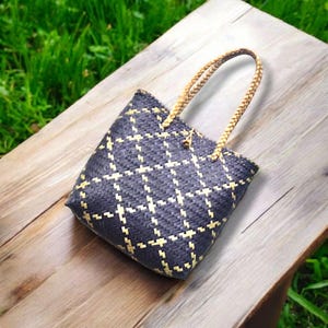 Zero Waste Woven Shopping Tote – Handcrafted Purun Grass Bag from Borneo | Eco Market Bag, Sustainable Gift, Plastic-Free Lifestyle