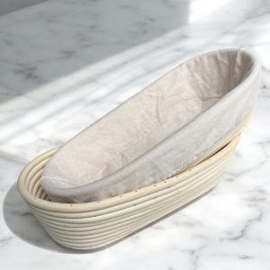 Cesta de mimbre para fermentación de pan, cesta de masa madre hecha a mano, regalo ecológico de panadería para ella con funda protectora
