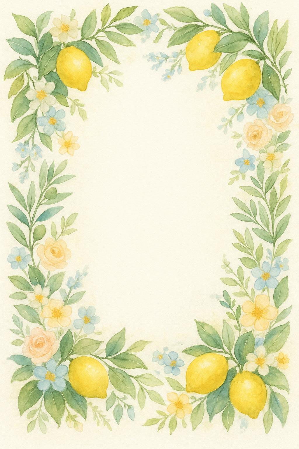 Lemon Bridal Shower Invitation: Amalfi Coast Watercolor Template (Digital Download) listing preview