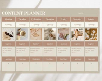 Social Media Content Planner (Digital Download) – Goal Tracker Organizer Template
