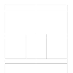 Op de afbeelding: Een blanco wit diagram met de titel "Healthy Living" en een raster van zes vakjes.