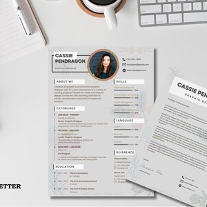 Utskrivbar CV-mall för chefer | Minimalistisk CV-design i PDF-format bild 2