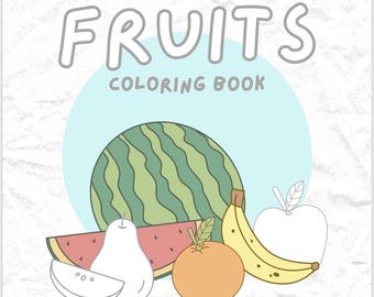 Printable Fruit Coloring Pages for Kids: Editable Canva Template (Digital Download)