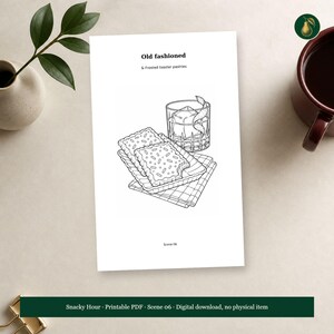 Adult Cocktail and Snack Coloring Book PDF, 64 Printable Pages, Snacky Hour image 9