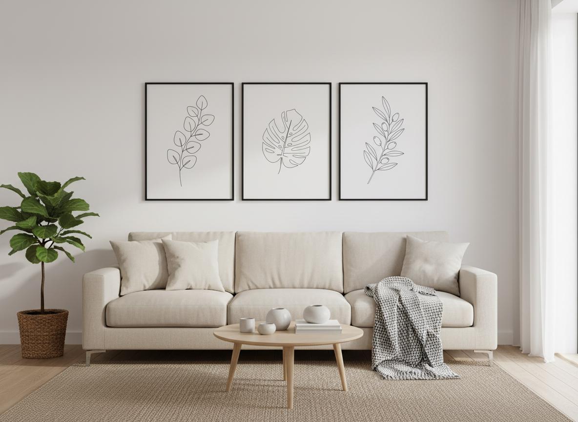 Botanical Line Art Prints, Eucalyptus, Monstera, Olive Branch (Digital Download) listing preview