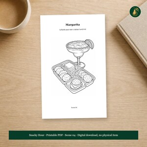 Adult Cocktail and Snack Coloring Book PDF, 64 Printable Pages, Snacky Hour image 7