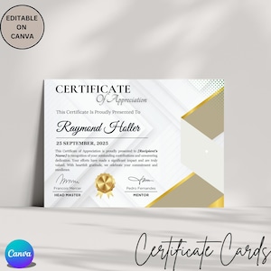 A certificate of appreciation awarded to Raymond Holler on September 25, 2025. It highlights outstanding contributions and dedication, signed by François Mercer (Head Master) and Pedro Fernandes (Mentor), with a gold seal and elegant design.