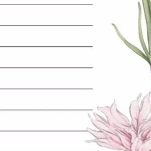 Pu&ograve; includere: Un biglietto stampabile con il testo "Wishes Little One" in alto. Il biglietto ha uno sfondo bianco con linee nere ed &egrave; decorato con fiori rosa.