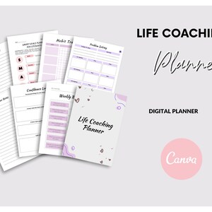 Arbeitsbuch zur Ziele-Einstellung | Digitaler Life Coaching Planer für Wellness und Selbstliebe | Monats- und Tagesplaner Seiten | 2024 PDF Vorlage