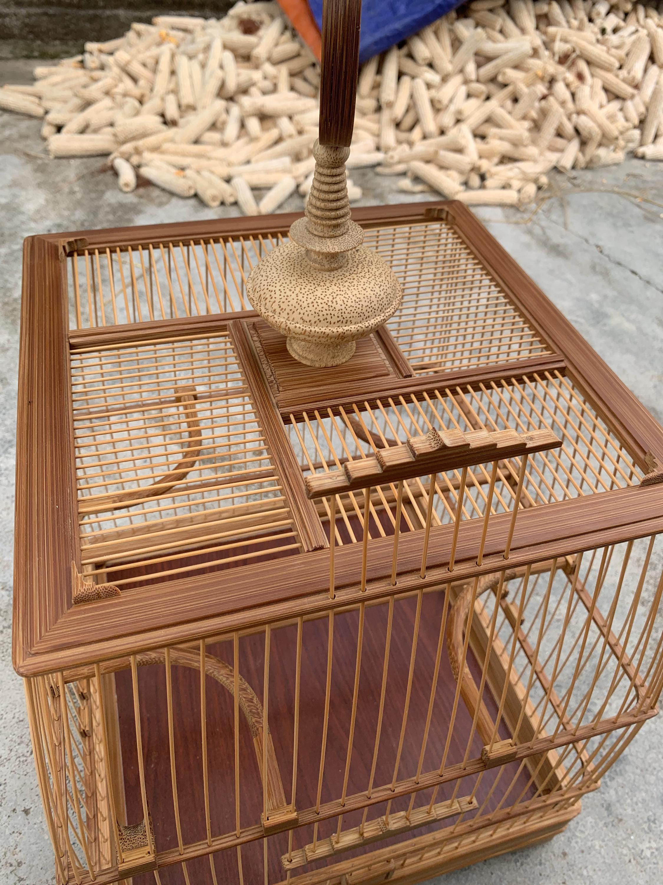 手作りの竹製鳥かご：ホームデコレーション、アクセサリー一式 - Etsy 日本