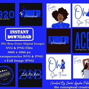 Zeta Phi Beta SVG PNG Bundle: Finer Womanhood Graphics (Digital Download)