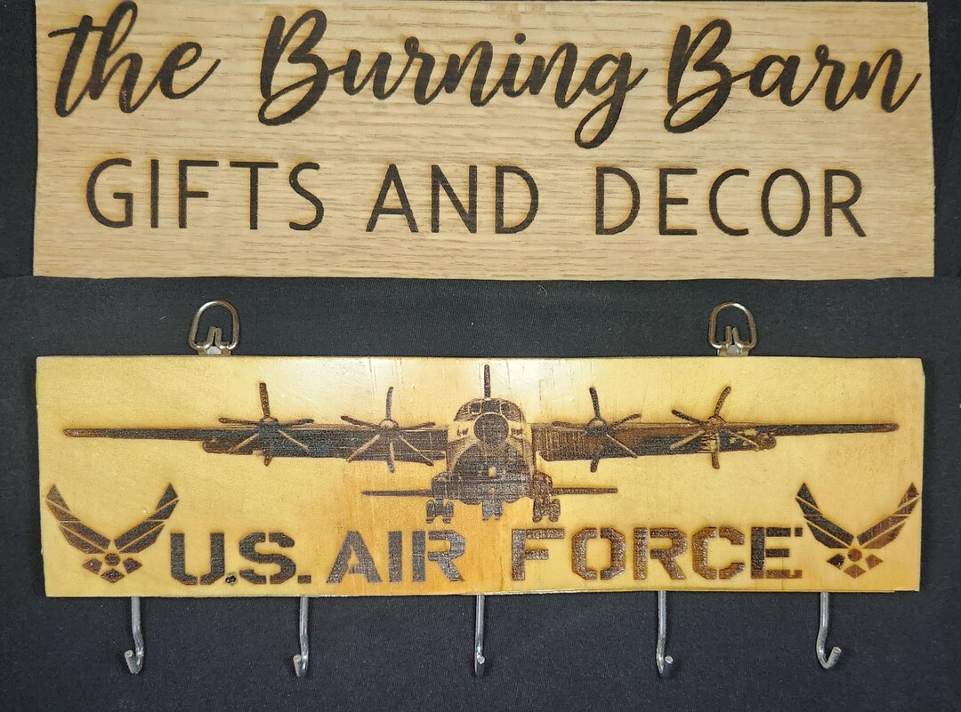 Laser Engraved USAF Key Rack: AC-130 Military Decor With 5 Hooks - Etsy