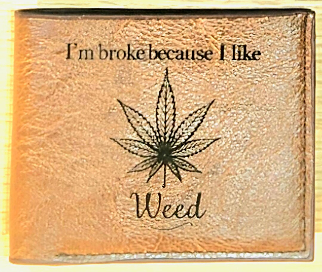 Cannabis Lover Brown Leather Bifold Wallet, Funny Weed Gift - Etsy