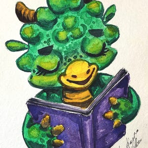 Día del Padre, Día del Padre, regalo original, Kawaii Dragon Reader - Dibujo de dibujos animados lindo