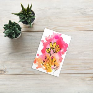 Carte postale aquarelle pour la fête des mères – Aquarelle réalisée à la main sur papier mat de qualité supérieure – Cadeau idéal pour maman ou grand-mère