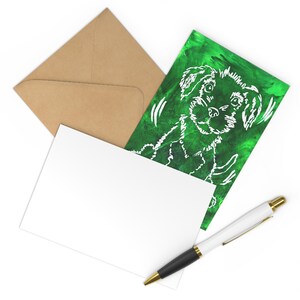 Conjunto de cartões postais personalizados com cachorrinhos fofos - 7 peças, presente para amantes de animais de estimação, cartões comemorativos, arte animal, papelaria, pinturas acrílicas feitas à mão reproduzidas