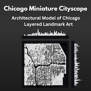 Paysage urbain miniature de Chicago | Modèle architectural de Chicago imprimé en 3D | Cadeau fête des pères