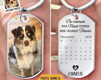 Custom Photo Dog Keychain: Personalized Pet Memorial Gift