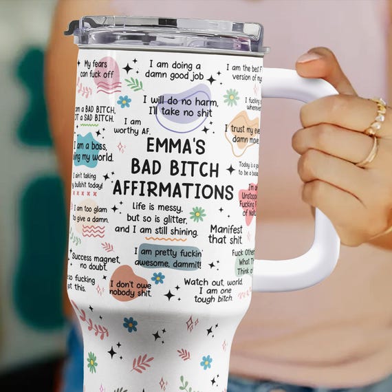 Personalized Badass Affirmation Tumbler: Stainless Steel Travel Mug