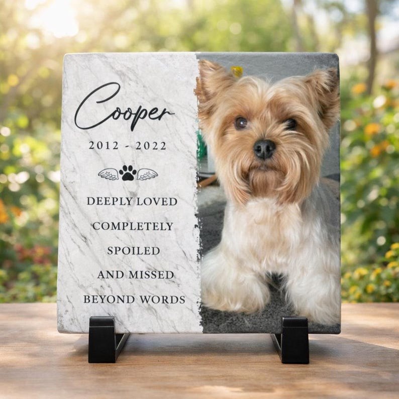 Custom Photo Memorial Stone: Personalized Pet Loss Sympathy Gift image 4