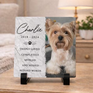 Custom Photo Memorial Stone: Personalized Pet Loss Sympathy Gift image 5