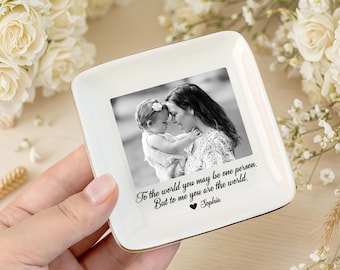 Custom Photo Jewelry Dish, Personalized Ceramic Trinket Tray