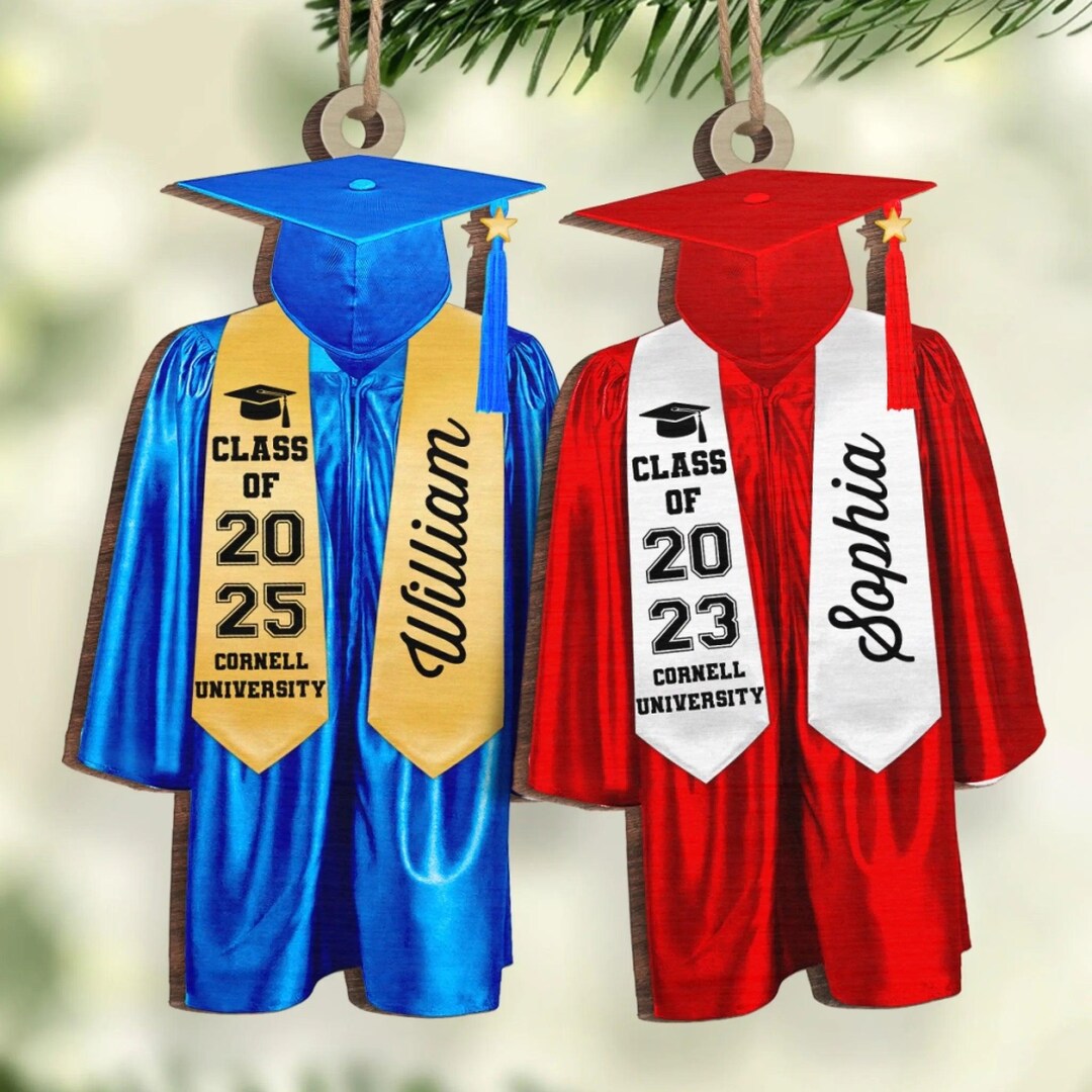 Personalized Wood Graduation Ornament: Class of 2025 Keepsake - Etsy