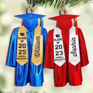 Personalized Wood Graduation Ornament: Class of 2025 Keepsake